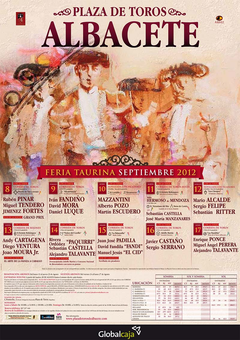 Cartel toros Albacete 2012